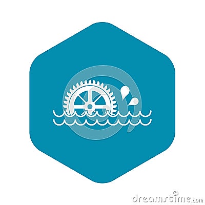 Waterwheel icon, simple style Vector Illustration