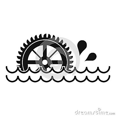 Waterwheel icon, simple style Vector Illustration