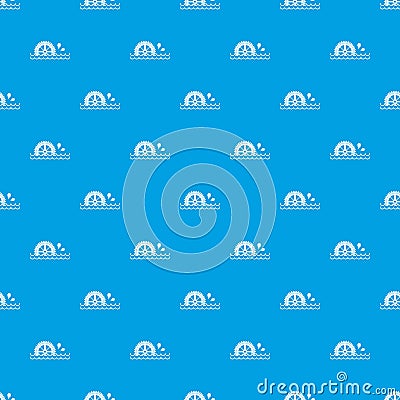 Waterwheel pattern seamless blue Vector Illustration