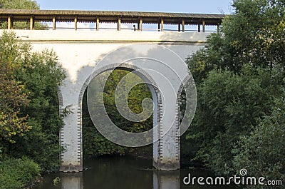 Waterworks Rostokinsky aqueduct in the Yauza River Valley in Moscow Stock Photo