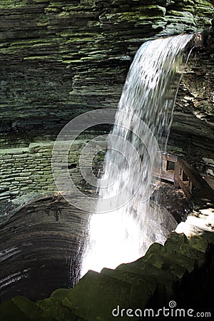 Watkins Glen State Park Cavern Waterfall Stock Photo