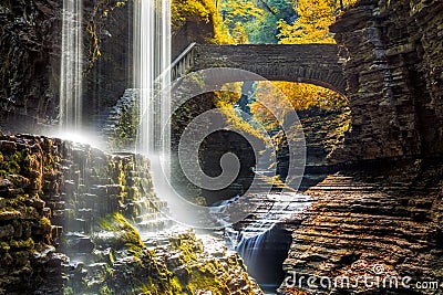 Watkins Glen State Park waterfall Stock Photo