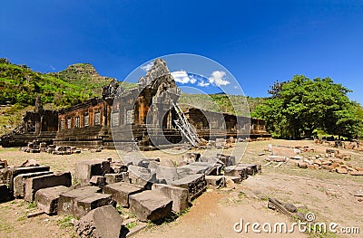 watphu temple in pakse laos Stock Photo