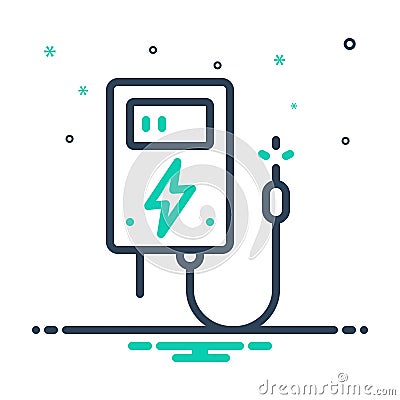 Mix icon for Watt, battery and voltage Vector Illustration