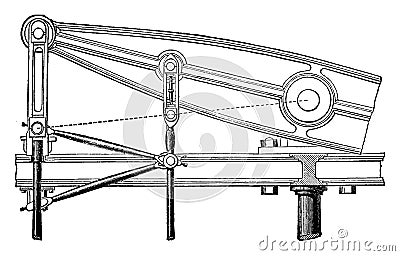 Watt`s linkage, vintage engraving Vector Illustration