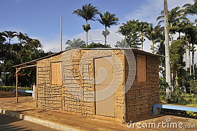 Wattle-and-Daub construction details Stock Photo