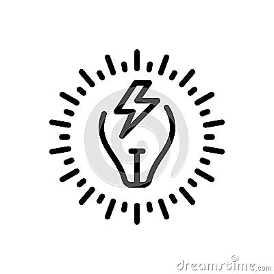 Black line icon for Watts, power and electric Stock Photo