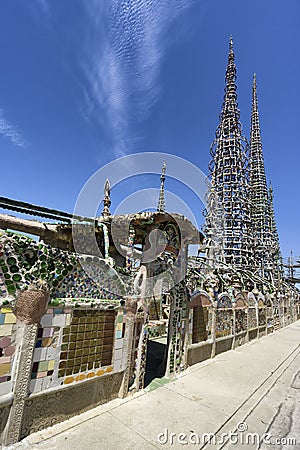 Watts towers in Los Angeles, California Stock Photo