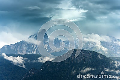 Watzmann peak in Germany Alps. Stock Photo
