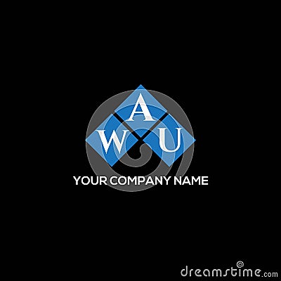 WAU letter logo design on BLACK background. WAU creative initials letter logo concept. WAU letter design Vector Illustration