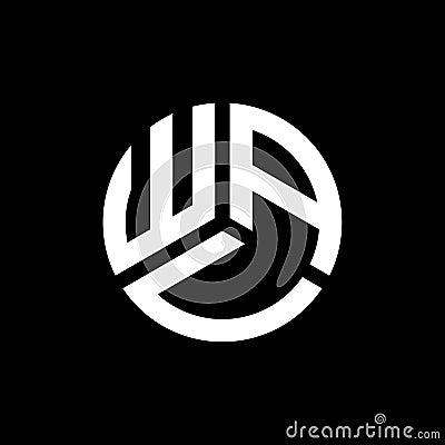 WAU letter logo design on black background. WAU creative initials letter logo concept. WAU letter design Vector Illustration