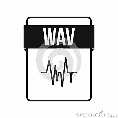 WAV file icon, simple style Stock Photo