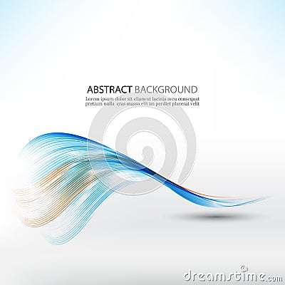 Wave abstract blue smoke on white background. Vector Illustration