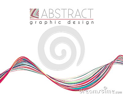 Wave. Abstract template with variegated thin strips Vector Illustration