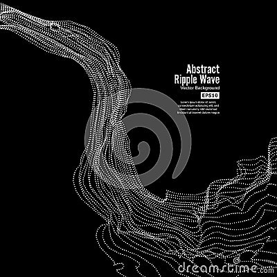 Wave Background. Ripple Grid. Array Of Dynamic Emitted Particles. Vector Illustration Vector Illustration