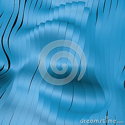 Wave band surface Abstract background. Digital 3d illustration Cartoon Illustration