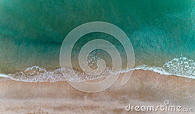 Wave on beach from above Drone photography Stock Photo