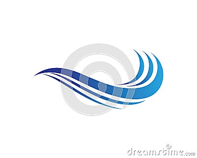 Wave beach logo and symbols icons Vector Illustration
