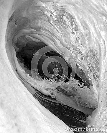 In the Wave Black and White Stock Photo