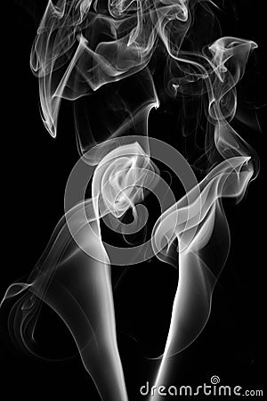 Wave of clean smoke curles Stock Photo