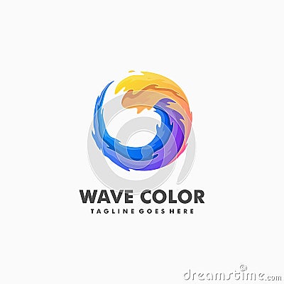 Wave Colorful Sport Concept illustration vector Design template Vector Illustration