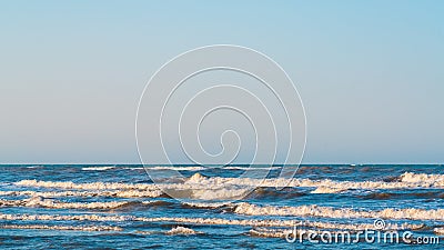 Wave crests in the blue sea Stock Photo