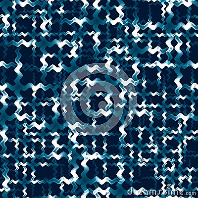 Wave cross cyber seamless pattern Vector Illustration
