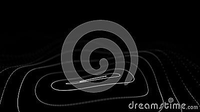 Wave 3d. 3D black abstract background. Abstract background with a dynamic wave. Big data visualization. 3d rendering Stock Photo