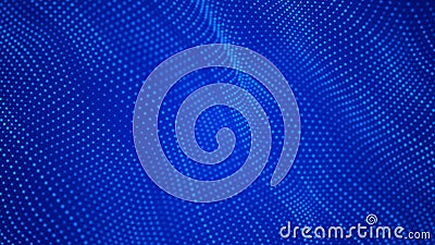 Wave 3d. Wave of particles. Abstract background with a futuristic wave. Big data visualization. Technology concept. 3d landscape. Stock Photo