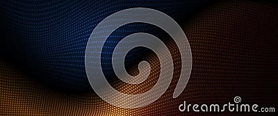 Illustration vector abstract wave, flow line, motion pattern and particle dot on gold color background Stock Photo