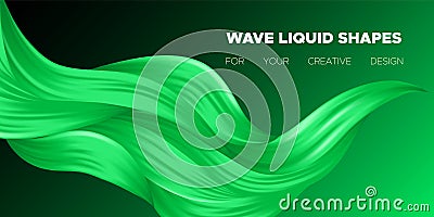 Abstract Wave Liquid Shapes. Vector Illustration