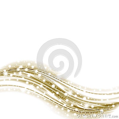 Wave with golden stars Stock Photo