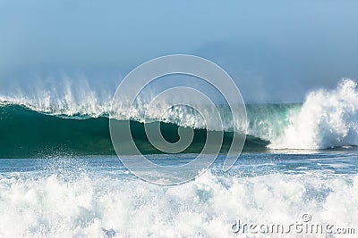 Wave Hollow Crashing Power Stock Photo