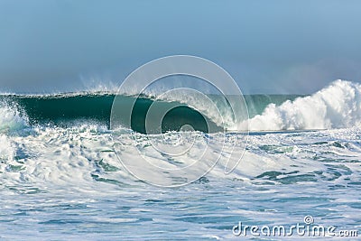 Wave Hollow Crashing Power Stock Photo