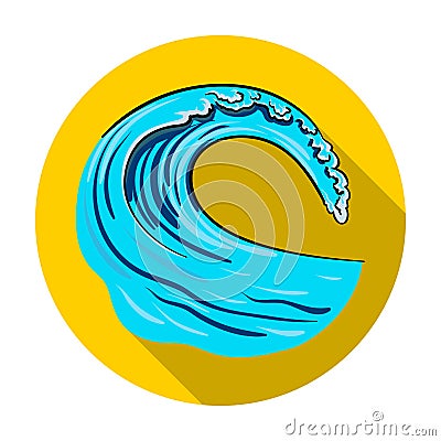 Wave icon in flat style isolated on white background. Surfing symbol stock Vector Illustration