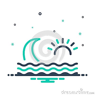 Mix icon for Wave, ripple and backwash Vector Illustration