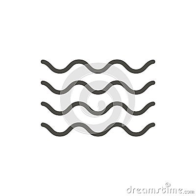 Wave icon vector. Line water wave symbol. Vector Illustration