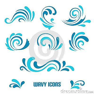 Wave icons Vector Illustration