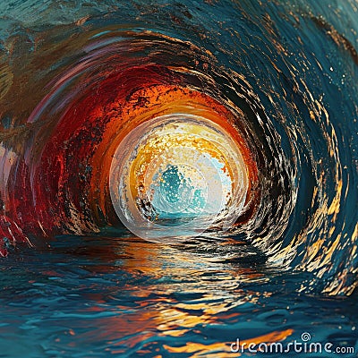 a wave inside a tunnel Stock Photo