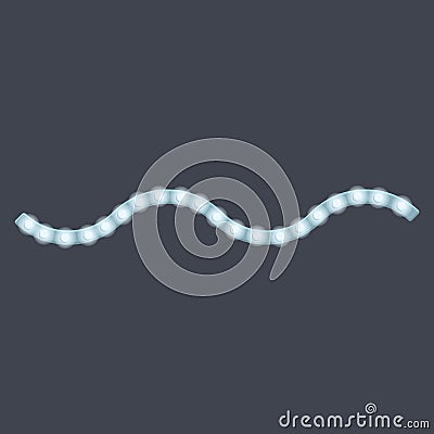 Wave led strip lights icon, cartoon style Vector Illustration