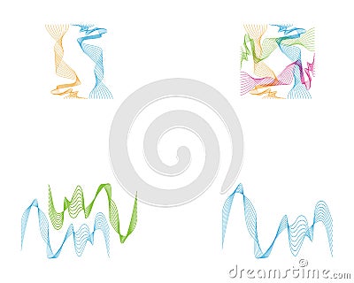 Wave line full color logo vector Vector Illustration