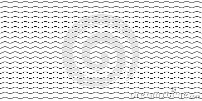 Wave line seamless pattern. Wavy thin stripes pattern. Black horizontal water curve lines texture. Simple monochrome Vector Illustration