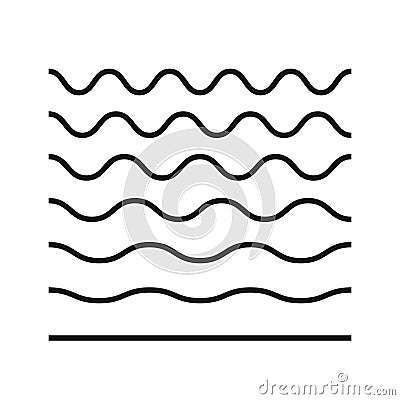 Wave line and wavy zigzag pattern lines. Vector Vector Illustration