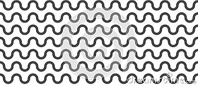 Wave lines pattern background seamless vector as zigzag stroke texture graphic illustration, undulate squiggle simple backdrop Vector Illustration