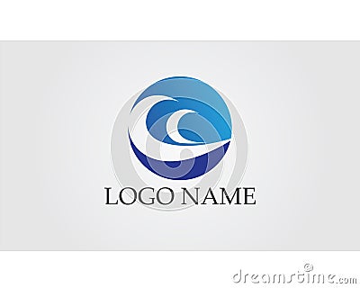 Wave logo and symbol vector icone template Vector Illustration