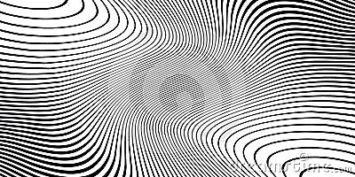 Wave monochrome background. Simple linear halftone texture Vector Illustration