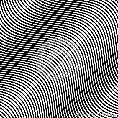 Wave Oblique Smooth Lines Pattern in Vector Vector Illustration