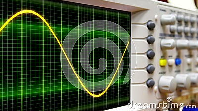 Wave on oscilloscope Stock Photo