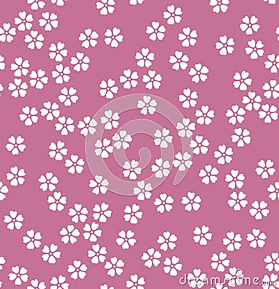 Japanese Cute Cherry Blossom Pattern Vector Illustration