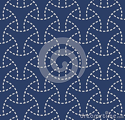 Japanese Curl Triangle Art Seamless Pattern Vector Illustration